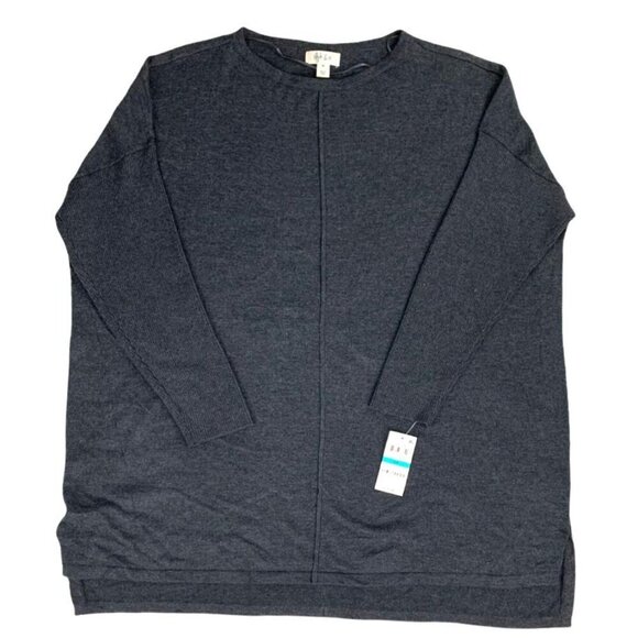 Style & Co Women's Top Tunic Plus Size OX Sweaters Gray Scoop Neck - Picture 7 of 11